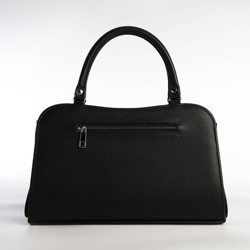 Сумка женская тоут на молнии, 31×10×20 см, однотонная, чёрная