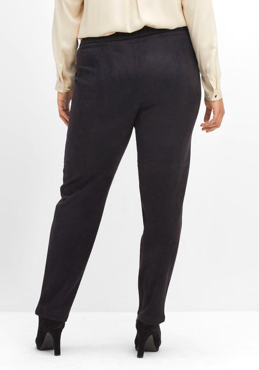 Брюки под замшу, черные - Sheego фото 4