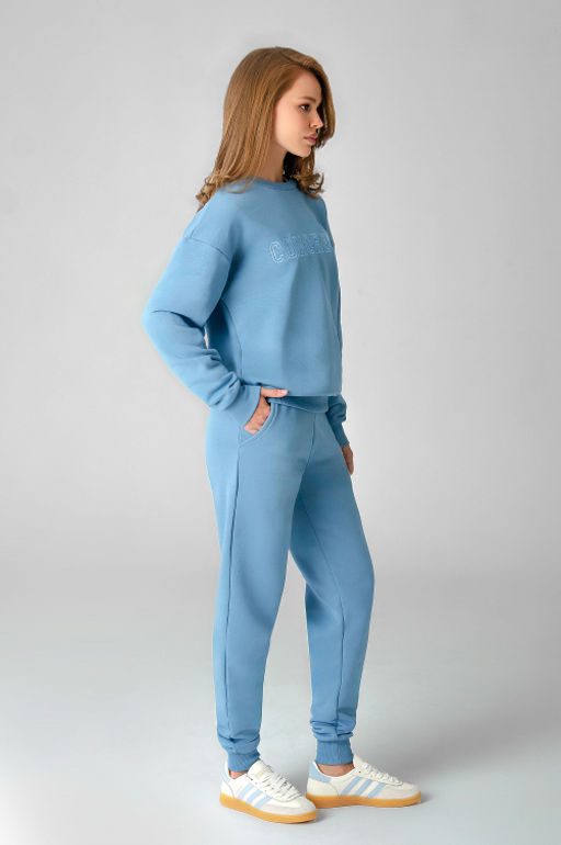 Арт. 2520/3  Костюм с брюками женский 44-52 (5 шт) Цвет:верх-голубой,низ-голубой