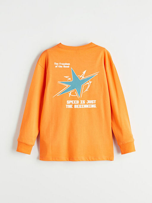 Bisiklet Yaka Bask?l? Erkek ?ocuk Ti??rt