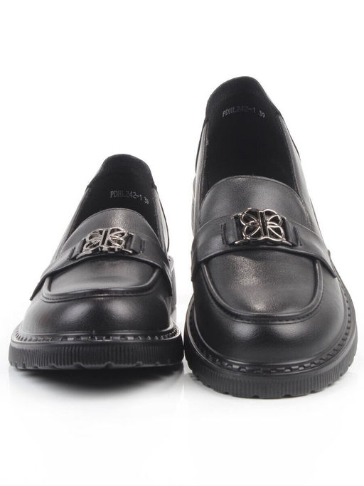 03-PDHL242-1 BLACK Лоферы женские (натуральная кожа)