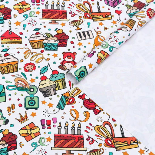 Цена за 10 шт. Бумага упаковочная глянцевая «Угощения», 70×100 см