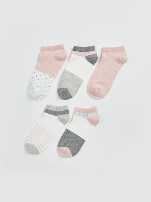 Renk Bloklu Kad?n Patik ?orap 5li