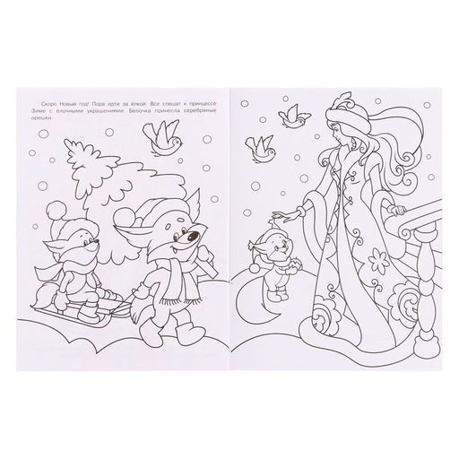 Цена за 4 шт. Раскраска Принцесса Зима, 16 стр.