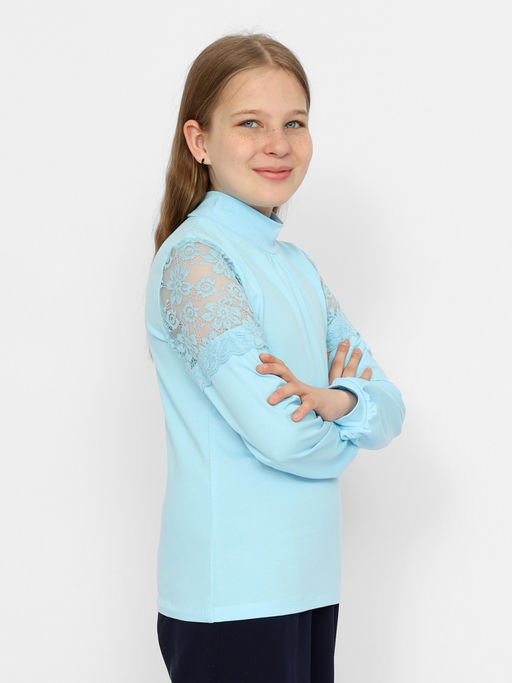 CRB wear/CWJG 63596-43 Водолазка для девочки,голубой/Ex.Cherubino  фото 2