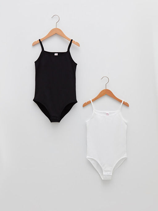 Kare Yaka Basic Ask?l? Pamuklu K?z ?ocuk ??t??tl? Body 2li