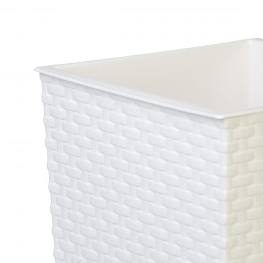 Кашпо напольное Ротанг со вставкой (270*270*520мм) М6826 белый - Альтернатива фото 3