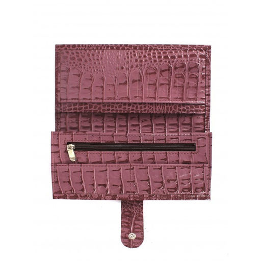 Портмоне женское Croco-ПР-950 с хлястиком натуральная кожа 2 отд, 13 карм, ирис кайман (25) 264730  фото 3