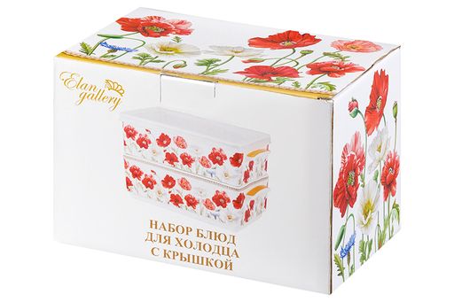 Набор 2 блюд д/холодца 800 мл 20*12,5*11,5 см Маки - Elan gallery фото 4