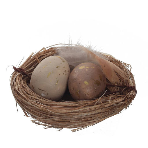 Набор из 6-ти изделий декоративных "Гнездо пасхальное", L18 W12 H2 см