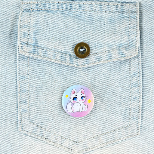 Цена за 10 шт. Значок металлический закатной Милые анимешки, d=2.5 см, МИКС