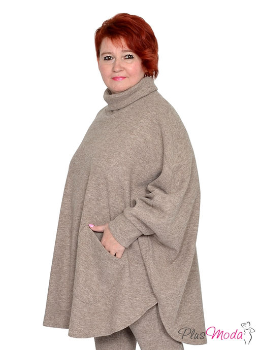 Джемпер-пончо Модель №1522 размеры 44-84 - Plusmoda фото 3