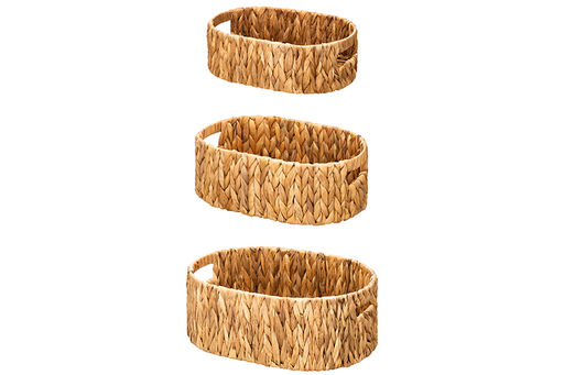 Набор 3 плетеных корзин 36,5*27*14 см, 34*22,5*12 см, 29,5*19,5*10,5 см, водный гиацинт - Elan gallery фото 9