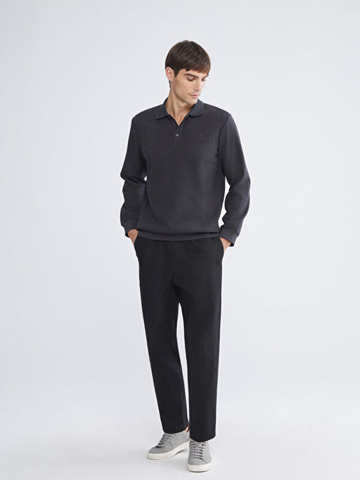 Polo Yaka Erkek Sweatshirt