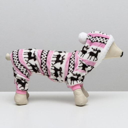 Комбинезон Олени с капюшоном, размер XXL (ДС 45 см, ОГ 55 см, ОШ 45 см), розовый - Simaland фото 17