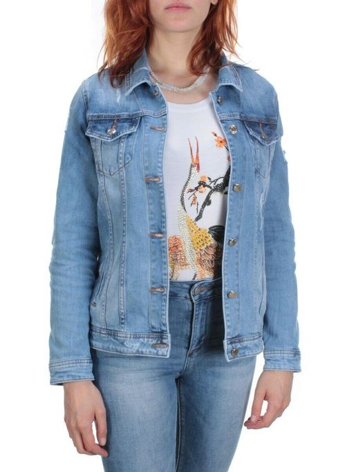 TB105 BLUE Куртка джинсовая женская (95% хлопок, 5% стрейч) - Fashion фото 9