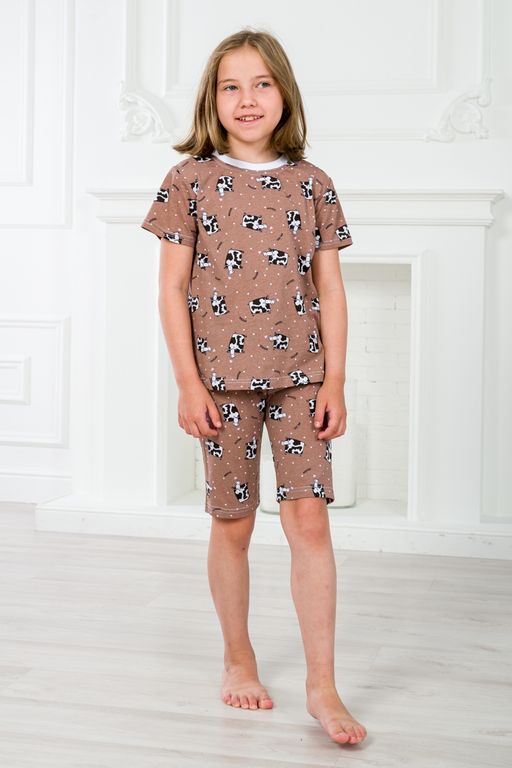 Пижама подростковая из футболки и бридж из кулирки Коровы - Амадэль фото 6