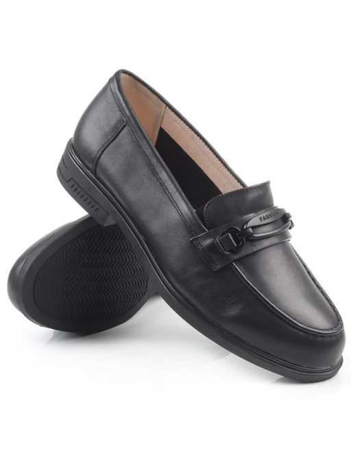 06-DEB33-1 BLACK Туфли женские (натуральная кожа)