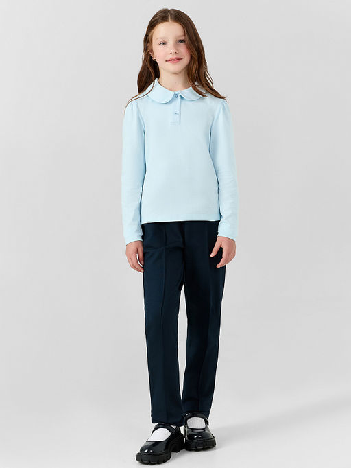 Поло для девочек голубое - Mark formelle фото 4