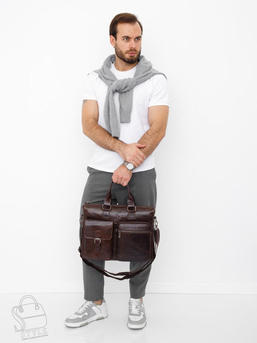 Портфель мужской кожаный 0065Z coffee Zinimsk