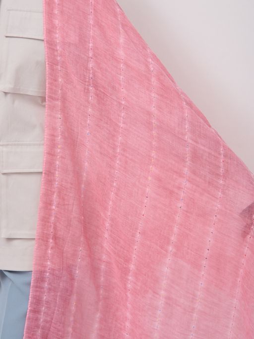 ЛЕН ХЛОПОК ВИСКОЗА Большой, красивый двусторонний палантин с необычной выработкой - Tantino фото 6