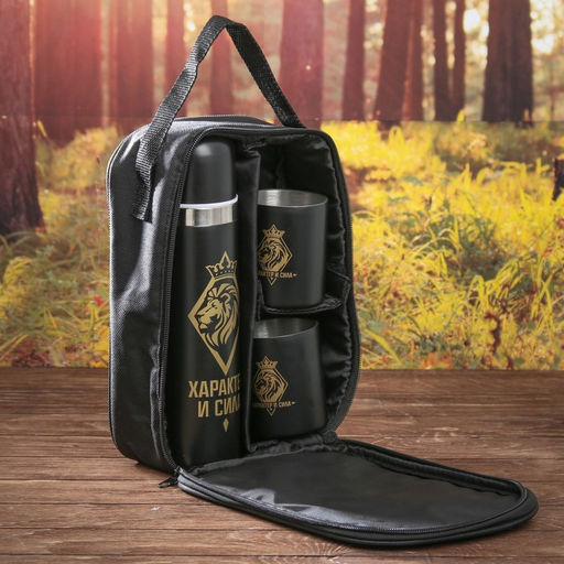 Подарочный набор туристический Характер и сила: термос 500 мл, кружка 2 шт.