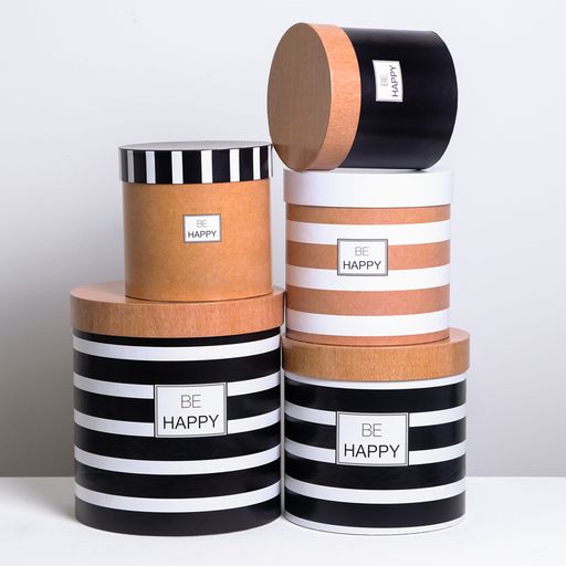 Набор круглых подарочных коробок 5 в 1 Крафт,15 15 15 - 23 23 25 см - Дарите счастье фото 7