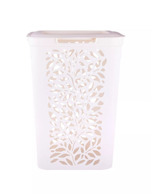 Корзина для белья 60л Leaves молочный 440*340*635 мм