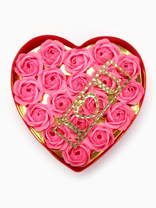 18 мыльных розовых роз с надписью в коробке - SB BEAUTY фото 7