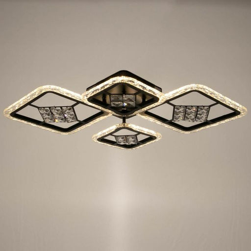 Люстра с ПДУ 1525/4BK LED 96 Вт 3000-6000К диммер черный 71×10 см BayerLux