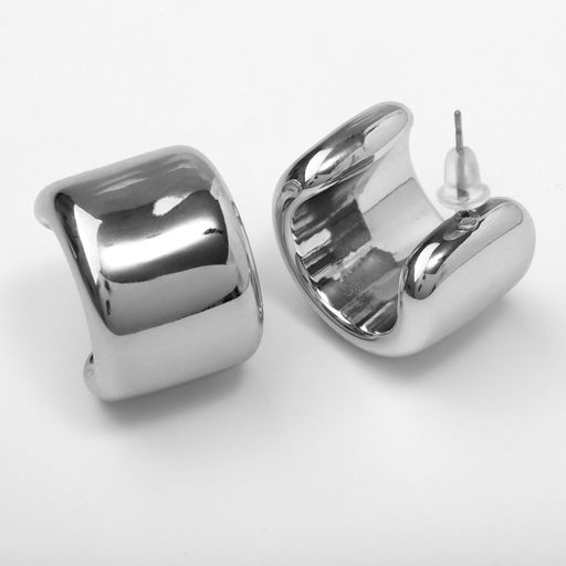 Серьги пластик Круг муза, цвет серебро - Qf фото 3