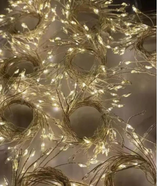 Гирлянда штора на окно хвойная лапа 3х2, теплый свет с пультом