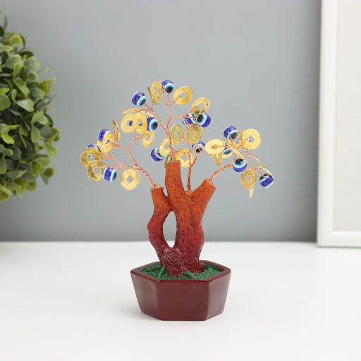 Бонсай декоративный «Денежное дерево», 16 глазок, 32 монеты, 16×6.7×5.2 см