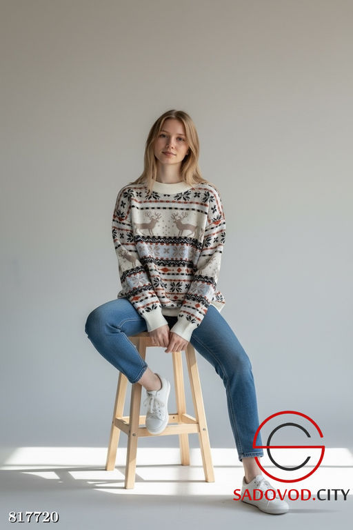 Свитер женский с оленями - Bruno фото 2