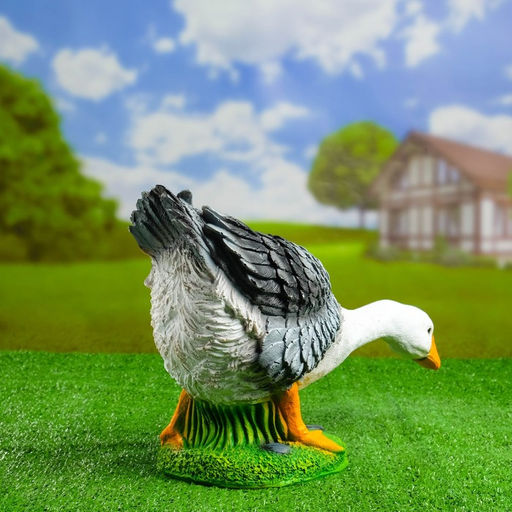 Садовая фигура из полистоуна «Гусь наклонившийся», 18×20×44 см