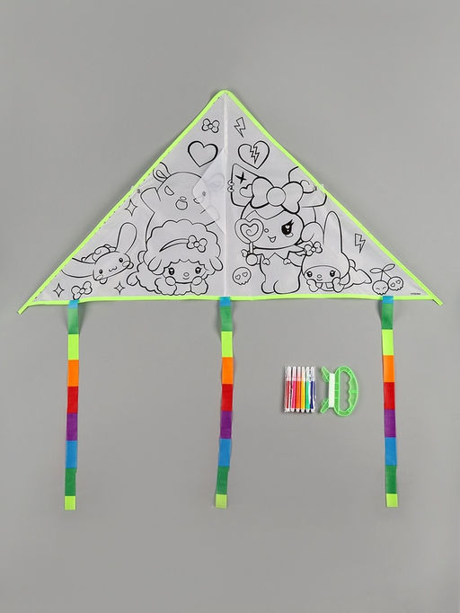 Воздушный змей - раскраска Кролик и друзья, 80 см, 6 фломастеров - Funny toys фото 2