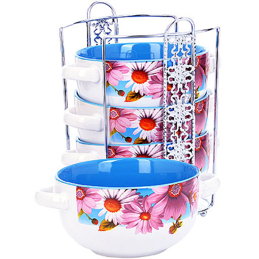 27587 Набор супниц 5пр 540мл на подставке LR (х6)