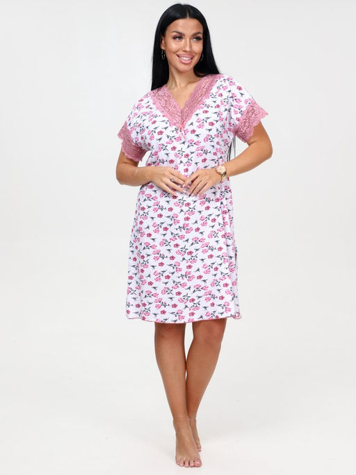 30 СОРОЧКА ЖЕНСКАЯ (Цветочки розовые) - А-дина фото 3