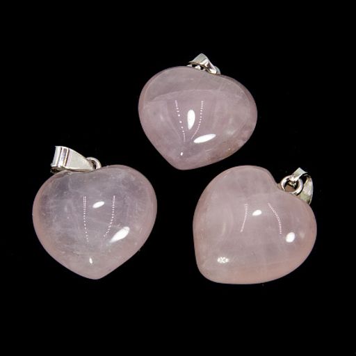 Подвеска Сердечко объемное из камня Розовый кварц дарует счастье и взаимную любовь 2см