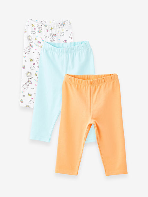 Beli Lastikli Bask?l? K?z Bebek Tayt 3l?