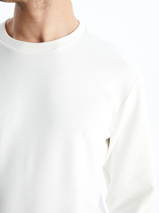Bisiklet Yaka Uzun Kollu Erkek Sweatshirt