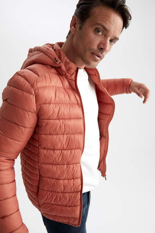 Водоотталкивающая куртка-пуховик с капюшоном и термоизоляцией Slim Fit - Defacto фото 5