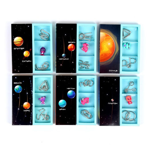 Головоломка металлическая «Космос», в шоубоксе