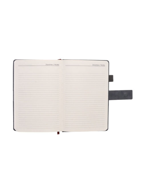 Ежедневник недатированный А5, с хлястиком, 128 листов, в линейку, пвх, серый - Simaland фото 9