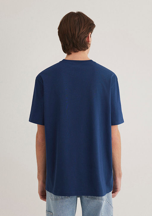 Bask?l? Lacivert Tisort - Mavi фото 5