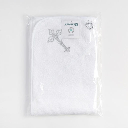 Полотенце крестильное с вышивкой 100% хлопок, 75 х 75 см - Крошка я фото 7