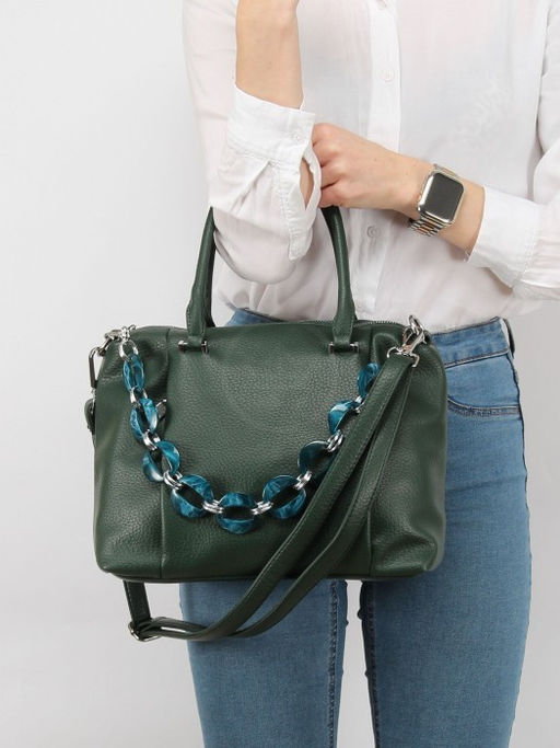 Сумка женская искусственная кожа AUR-036-960, 1отд+карм/перег, 2плеч/рем, зеленый SALE 258885 - Adelia фото 5