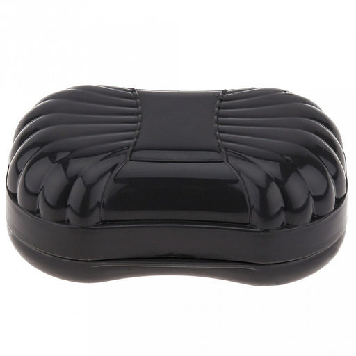 Мыльница дорожная пластмассовая "Фигурная" 11,5х7,5х6см, графитовый (Россия)