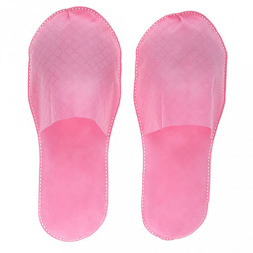 Тапочки одноразовые Hotel до 42 размера, для процедур, спанбонд, подошва - спанбонд, слой пенополиэтилена, с закрытым мысом, розовый (Россия) - Домашняя мода фото 2