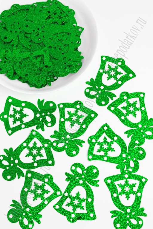 Пайетки 8*6 см "Колокольчик" 50 гр (SF-1937) зеленый №50104